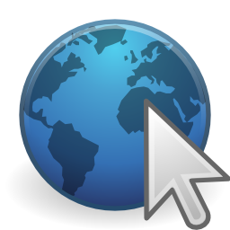 internet mappamondo icona blu