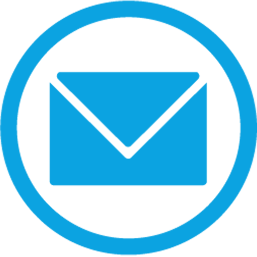 mail cerchio blu