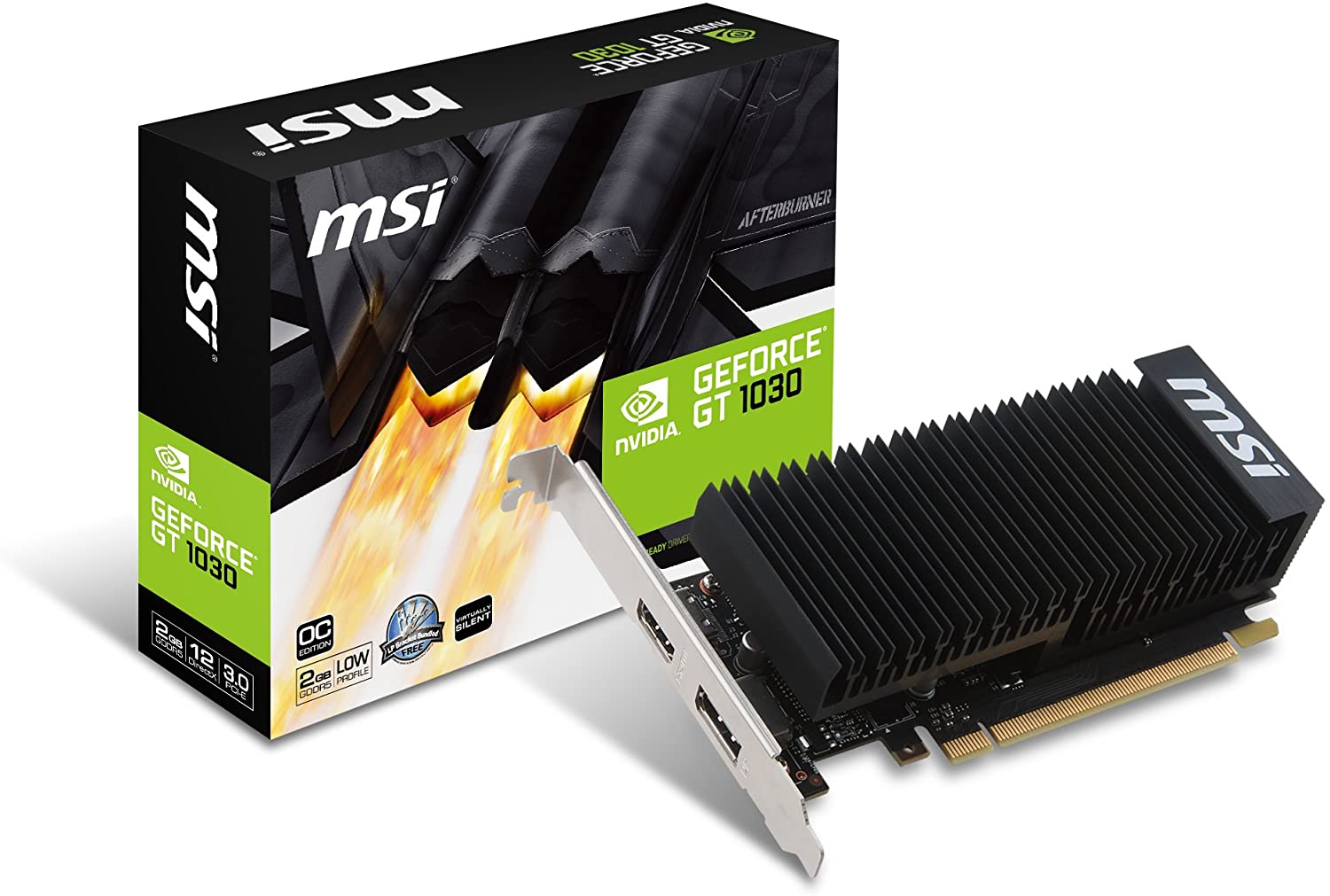 MSI GeForce GT 1030 fanless 2 GB GDDR5 64 bit, PCI Express